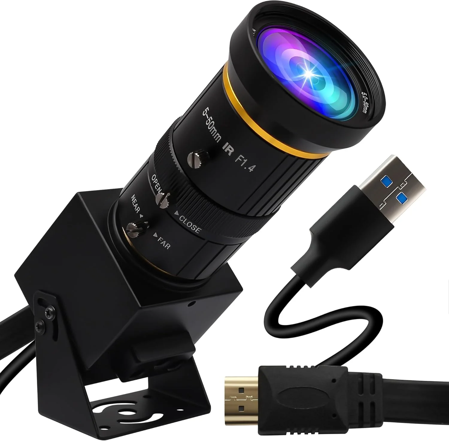 دوربین USB3.0 HDMI 4K با زوم دستی 60 فریم بر ثانیه IEights، دوربین کوچک Lightburn برای حکاکی لیزری H.264، دوربین امنیتی USB تلسکوپی، دوربین صنعتی PC برای رزبری پای جتسون نانو