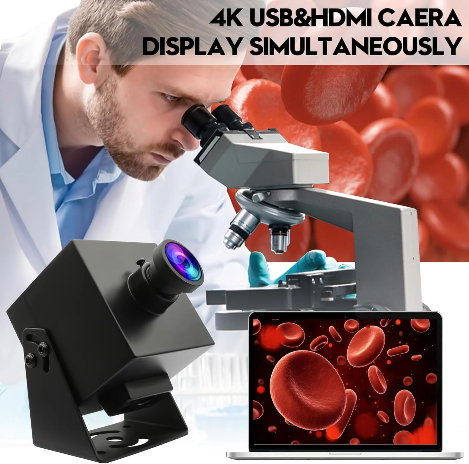 دوربین USB با کیفیت 4K HDMI و زاویه دید گسترده برای کامپیوتر، دوربین PC با سرعت 30 فریم بر ثانیه، دوربین مینی UVC USB2.0 برای حکاکی لیزری، دوربین امنیتی USB با زوم دیجیتال 2X برای لپ تاپ Raspberry Pi Jetson Nano