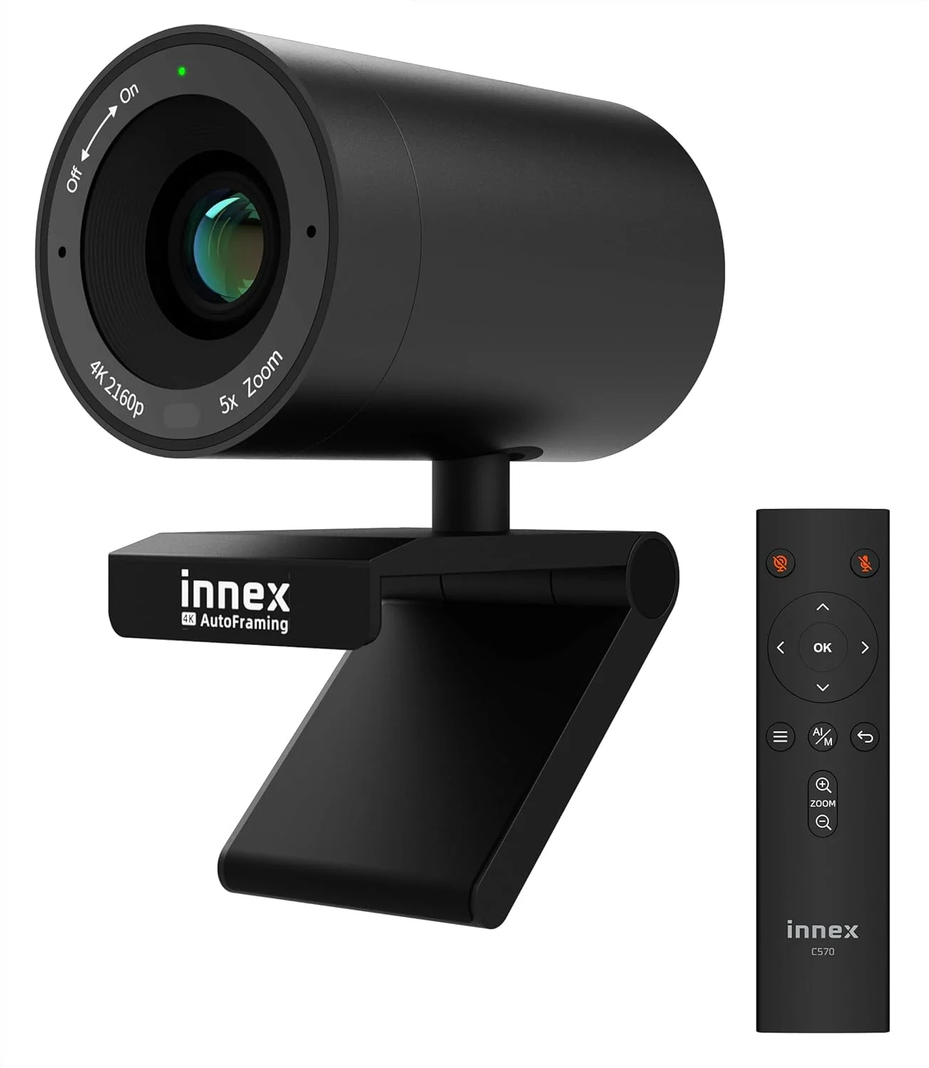 وبکم زاویه باز ۱۲۰ درجه 4K مدل Innex C570 با ردیابی هوش مصنوعی، قاببندی خودکار، ePTZ، وبکم با میکروفون، زوم دیجیتال 5X، کنترل از راه دور، شاتر حریم خصوصی، دوربین کنفرانس برای زوم و Microsoft Teams وبکم زاویه باز ۱۲۰ درجه 4K مدل Innex C570 با ردیابی هوش مصنوعی، قاببندی خودکار، ePTZ، وبکم با میکروفون، زوم دیجیتال 5X، کنترل از راه دور، شاتر حریم خصوصی، دوربین کنفرانس برای زوم و Microsoft Teams