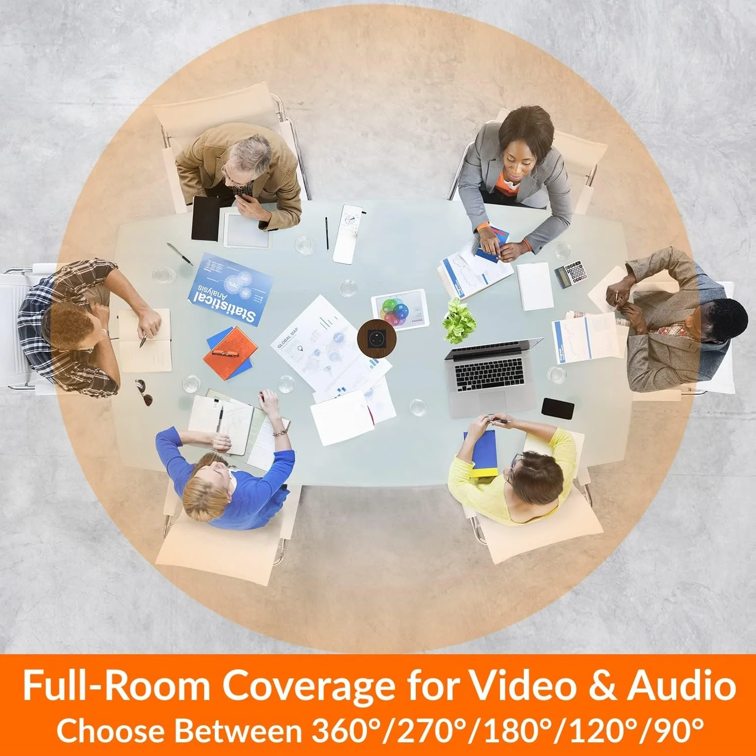 دوربین کنفرانس ویدیویی 360 درجه 4K Innex Cube با حالت های هوش مصنوعی متعدد، دو میکروفون همه جهته، کنترل از راه دور، وب کم Plug and Play برای کامپیوتر، زوم، Microsoft Teams، فضای باز، اتاق جلسه