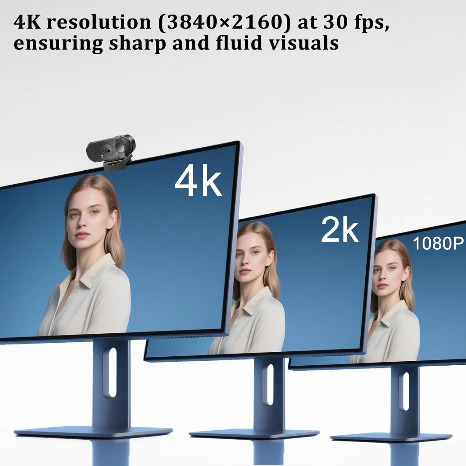 وب کم 4K برای کامپیوتر، دوربین کنفرانس KUTONTECH UHD با فوکوس خودکار برتر و میکروفون داخلی به همراه پایه مثلثی، وب کم USB با زاویه دید عریض 120 درجه به همراه پوشش حریم خصوصی، سازگار با Zoom/Teams/Livestreams و غیره.