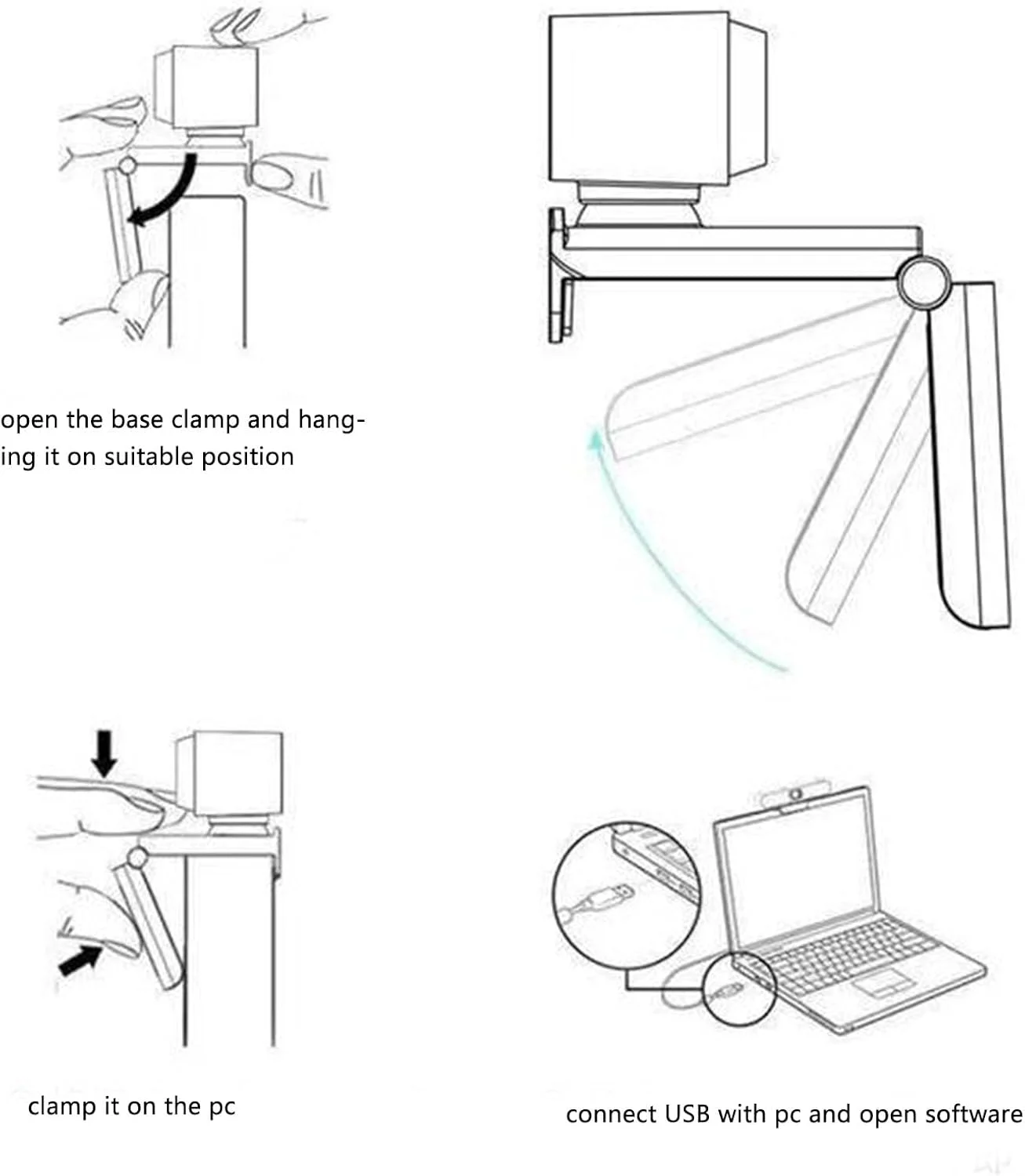 وب کم USB 2K Marhynchus با فوکوس خودکار، میکروفون حذف نویز و بلندگوی HiFi برای چت تصویری، آموزش آنلاین و کنفرانس