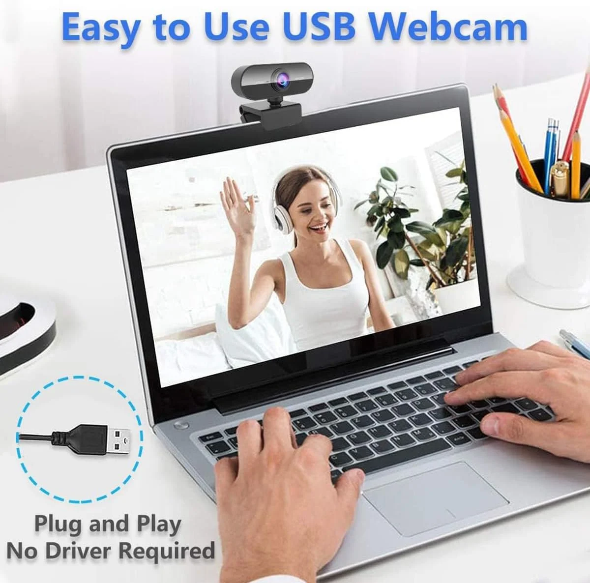 وب کم با میکروفون و کیفیت 1080P HD، پایه برای PC/MAC/لپ تاپ/کامپیوتر، وب کم زاویه باز برای یوتیوب، اسکایپ، زوم، ایکس باکس وان، تماس ویدیویی، مطالعه و PS4