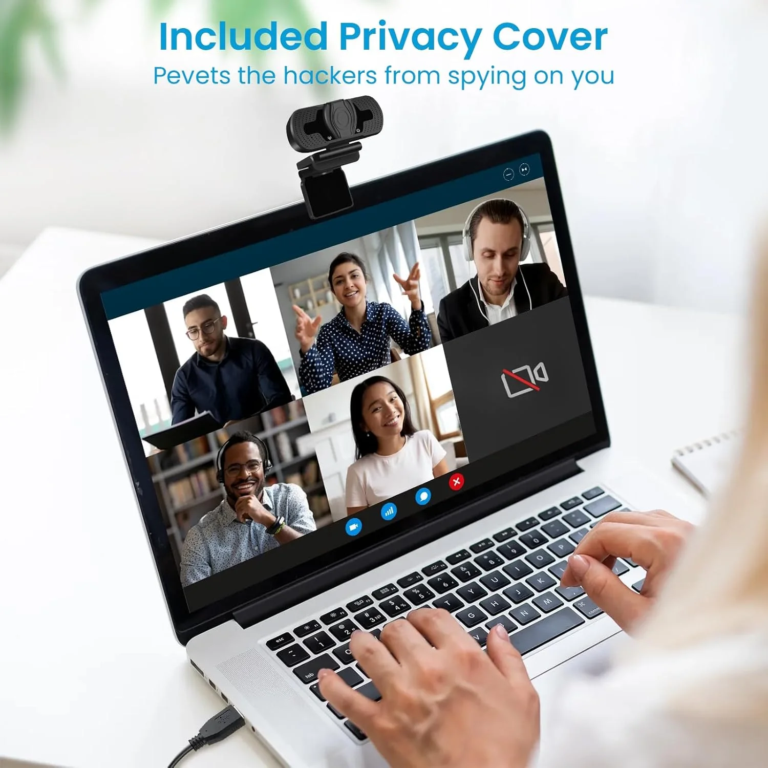 وب کم 1080P با میکروفون، وب کم HD، میکروفون های داخلی با قابلیت کاهش نویز، وب کم USB با قابلیت اتصال آسان برای لپ تاپ، کامپیوتر، یوتیوب، فیسبوک