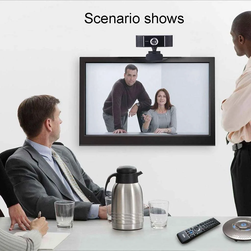 وب کم کامپیوتر USB با میکروفون، تماس و ضبط ویدیویی عریض برای استریم، تماس ویدیویی، کنفرانس، ضبط