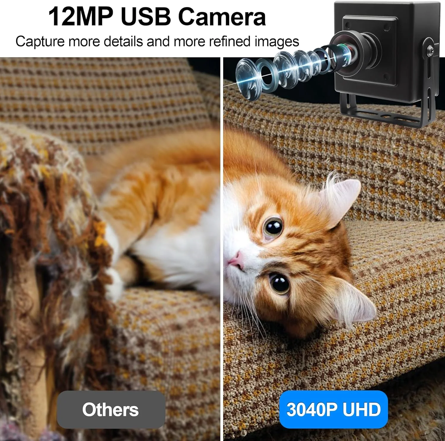 دوربین USB با سرعت بالا 11.6 مگاپیکسل و نرخ 120 فریم بر ثانیه، وب کم با زاویه دید عریض 102 درجه بدون اعوجاج، اتصال آسان USB، دوربین USB کوچک برای کامپیوتر، لپ تاپ، رزبری پای، اسکایپ، زوم و فیس تایم دوربین USB با سرعت بالا 11.6 مگاپیکسل و نرخ 120 فریم بر ثانیه، وب کم با زاویه دید عریض 102 درجه بدون اعوجاج، اتصال آسان USB، دوربین USB کوچک برای کامپیوتر، لپ تاپ، رزبری پای، اسکایپ، زوم و فیس تایم