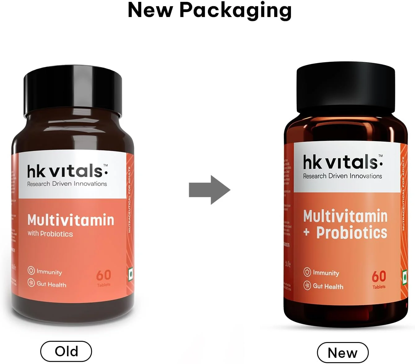 اچ کی ویتالز مولتی ویتامین پلاس پروبیوتیک (60 قرص) | برای آقایان و بانوان | ویتامین C، ویتامین B، ویتامین D و زینک، پشتیبانی از ایمنی و سلامت روده