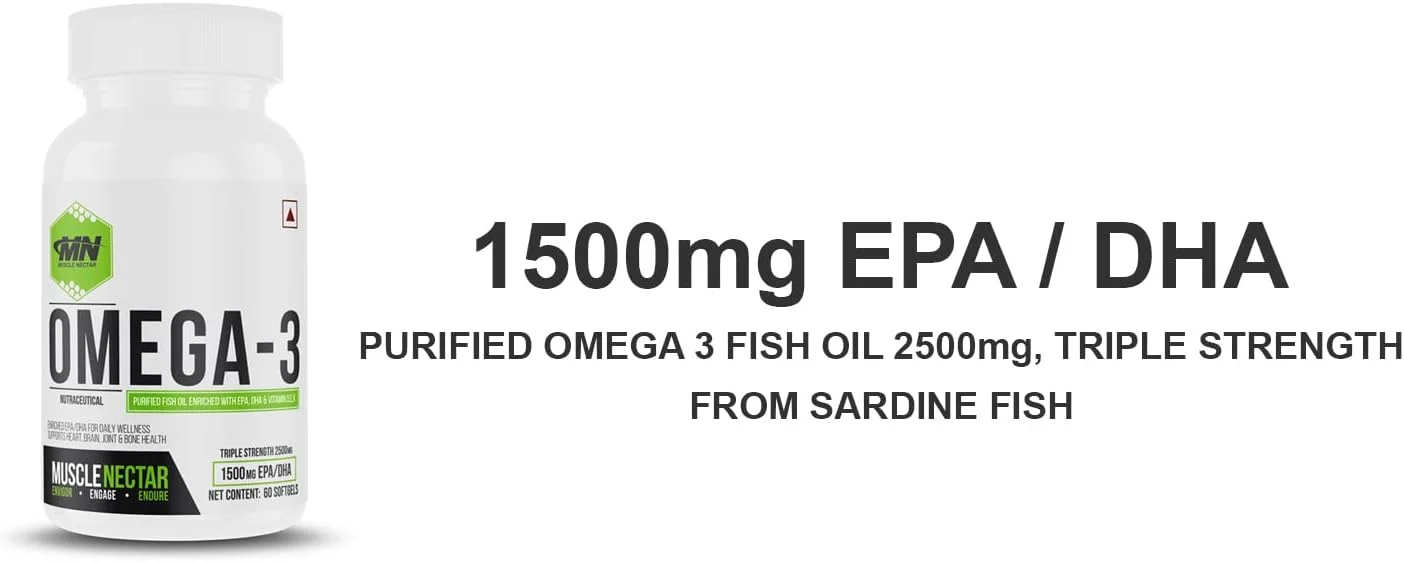 روغن ماهی امگا 3 با قدرت سه گانه 2500 میلی گرم برای آقایان و بانوان - تقطیر مولکولی (1500 میلی گرم EPA/DHA) (60 سافت ژل)