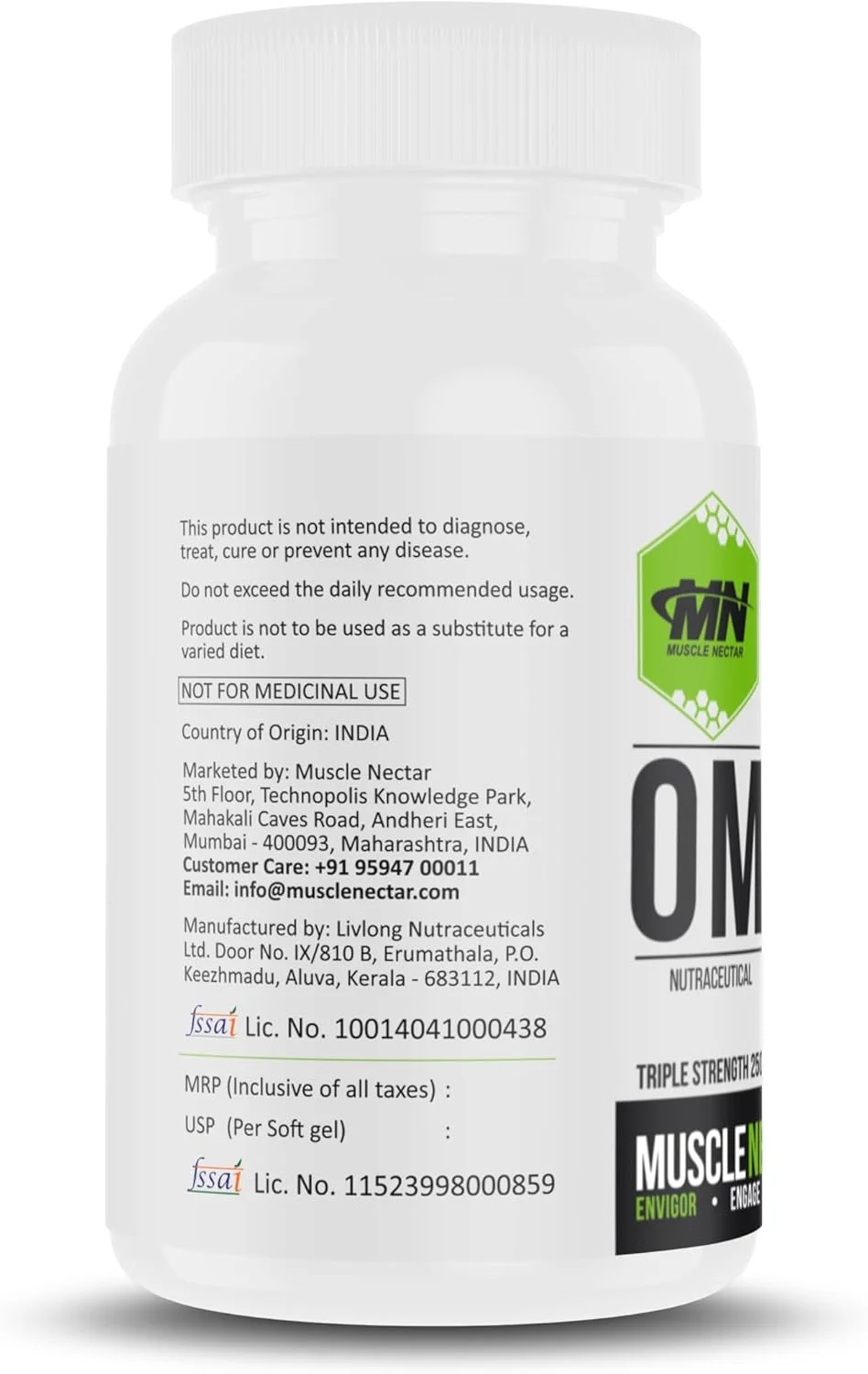 روغن ماهی امگا 3 با قدرت سه گانه 2500 میلی گرم برای آقایان و بانوان - تقطیر مولکولی (1500 میلی گرم EPA/DHA) (60 سافت ژل)