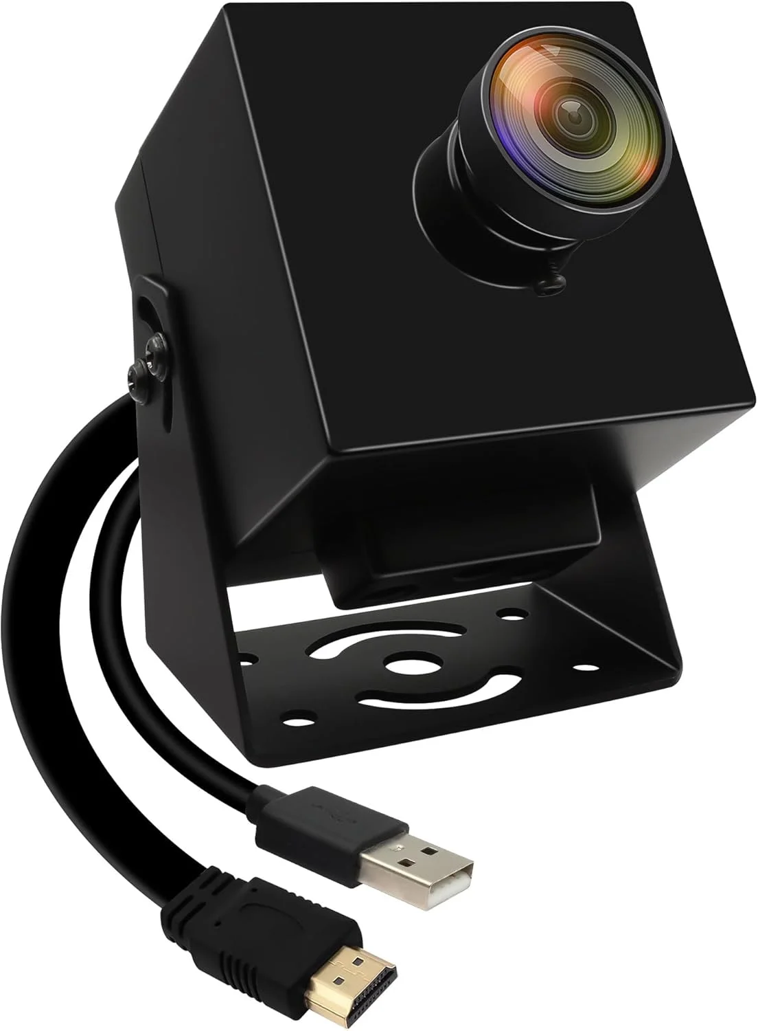 وب کم دوربین USB HDMI با کیفیت 4K و 30 فریم بر ثانیه، خروجی دوگانه USB/HDMI، لنز چشم ماهی زاویه باز 170 درجه، زوم دیجیتال 2X، دوربین استریمینگ PC، اتصال و استفاده آسان برای Raspberry Pi، یوتیوب، فیسبوک و آموزش آنلاین