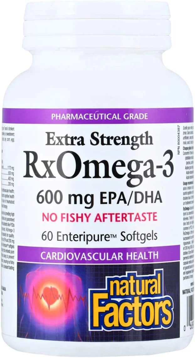 نچرال فاکتورز Rx امگا 3، 600 میلی گرم، 60 سافت ژل، 90 گرم