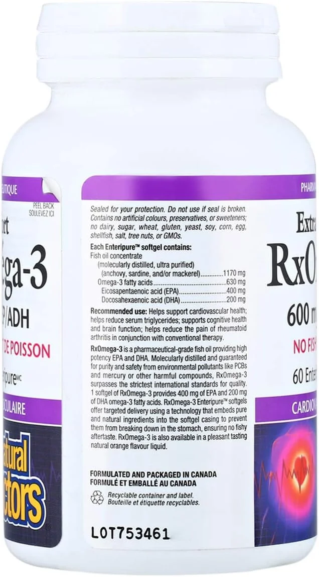 نچرال فاکتورز Rx امگا 3، 600 میلی گرم، 60 سافت ژل، 90 گرم