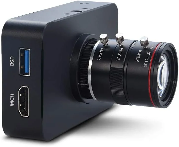 دوربین 12 مگاپیکسلی HDMI با قابلیت استریمینگ USB HD 1080P، دوربین صنعتی با مانت C/CS و ضبط 4K@30FPS به همراه لنز زوم دستی 6-12 میلی‌متری بدون اعوجاج