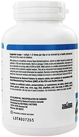 کپسول های ژله ای روغن ماهی سالمون آلاسکا Natural Factors Omega Factors