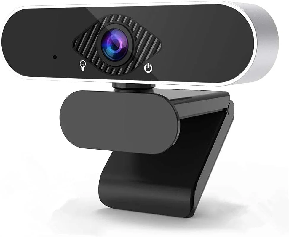 وب کم فول اچ دی 1080p برای کامپیوتر، دوربین های وب کامپیوتر با قابلیت چرخش 360 درجه، وب کم لپ تاپ رومیزی با میکروفون داخلی، اتصال آسان، مناسب برای کلاس های آنلاین و جلسات کوچک