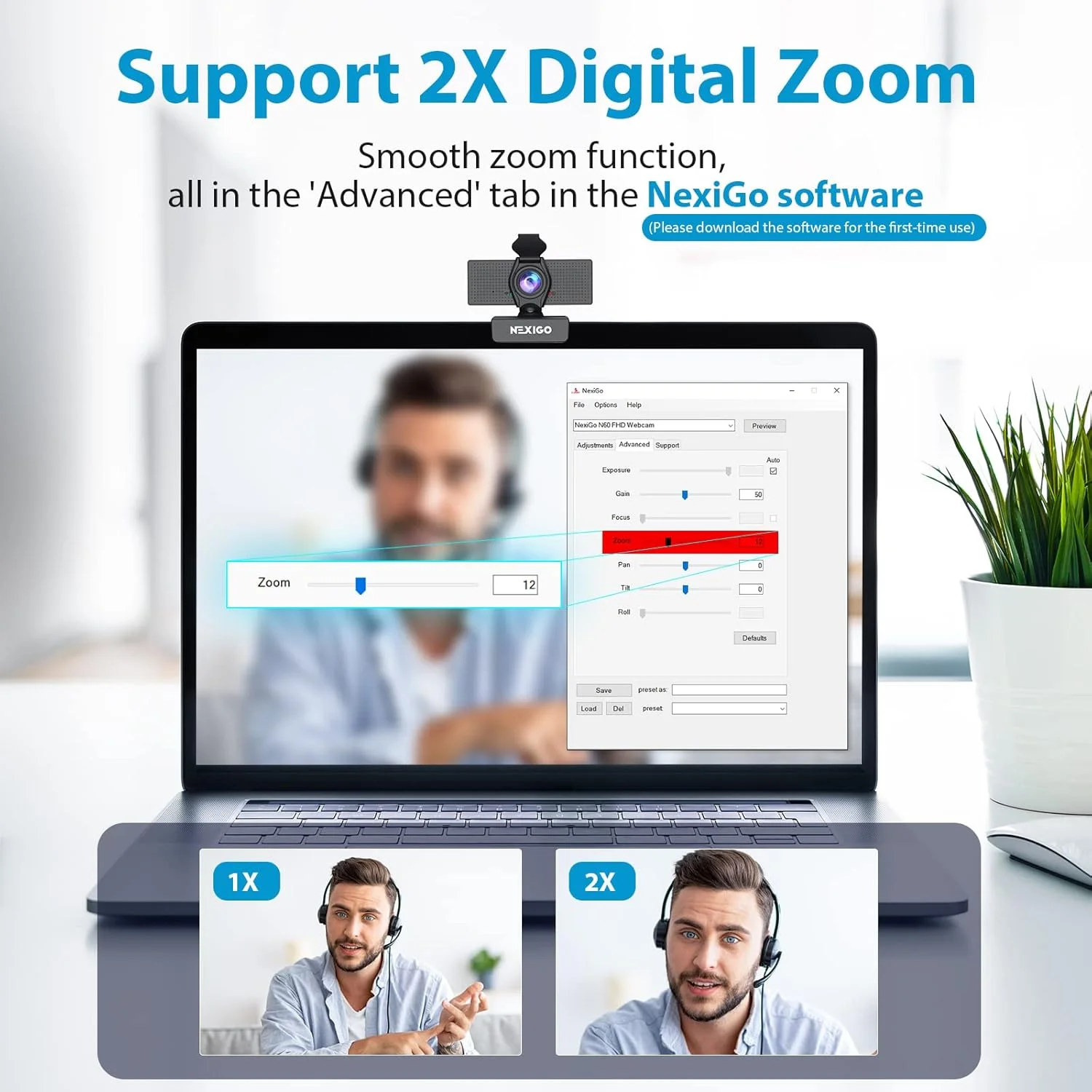 وب کم تجاری 1080P NexiGo با میکروفون و پوشش حریم خصوصی N60 دوربین USB HD با زاویه دید عریض 110 درجه، اتصال و پخش آسان