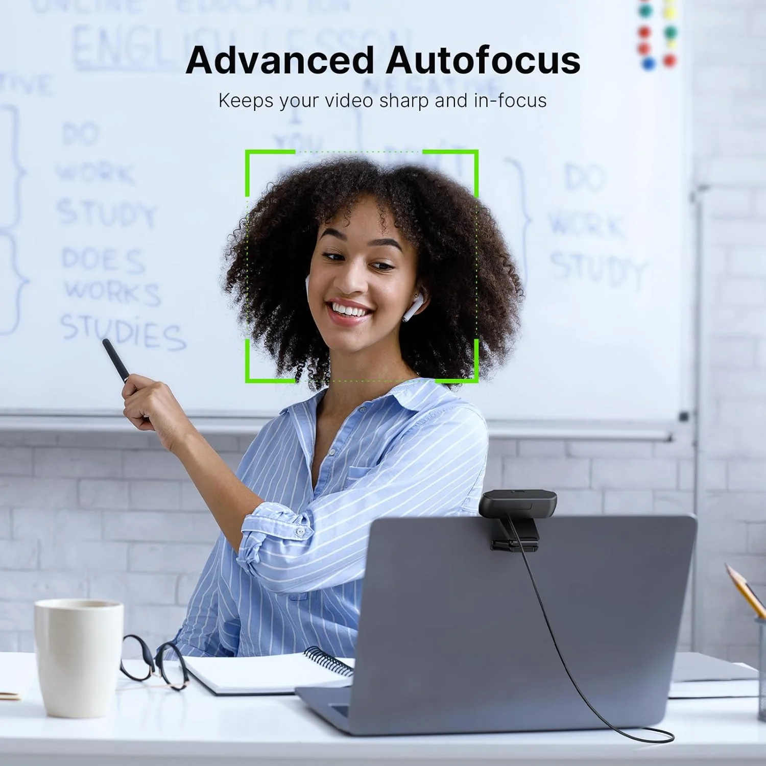 وب کم نِکسی‌گو N680P 1080P 60FPS با میکروفون، پوشش حریم خصوصی و سه پایه، برای اسکایپ، زوم، استریمینگ، گیمینگ، کنفرانس، مک، کامپیوتر شخصی، لپ‌تاپ و دسکتاپ