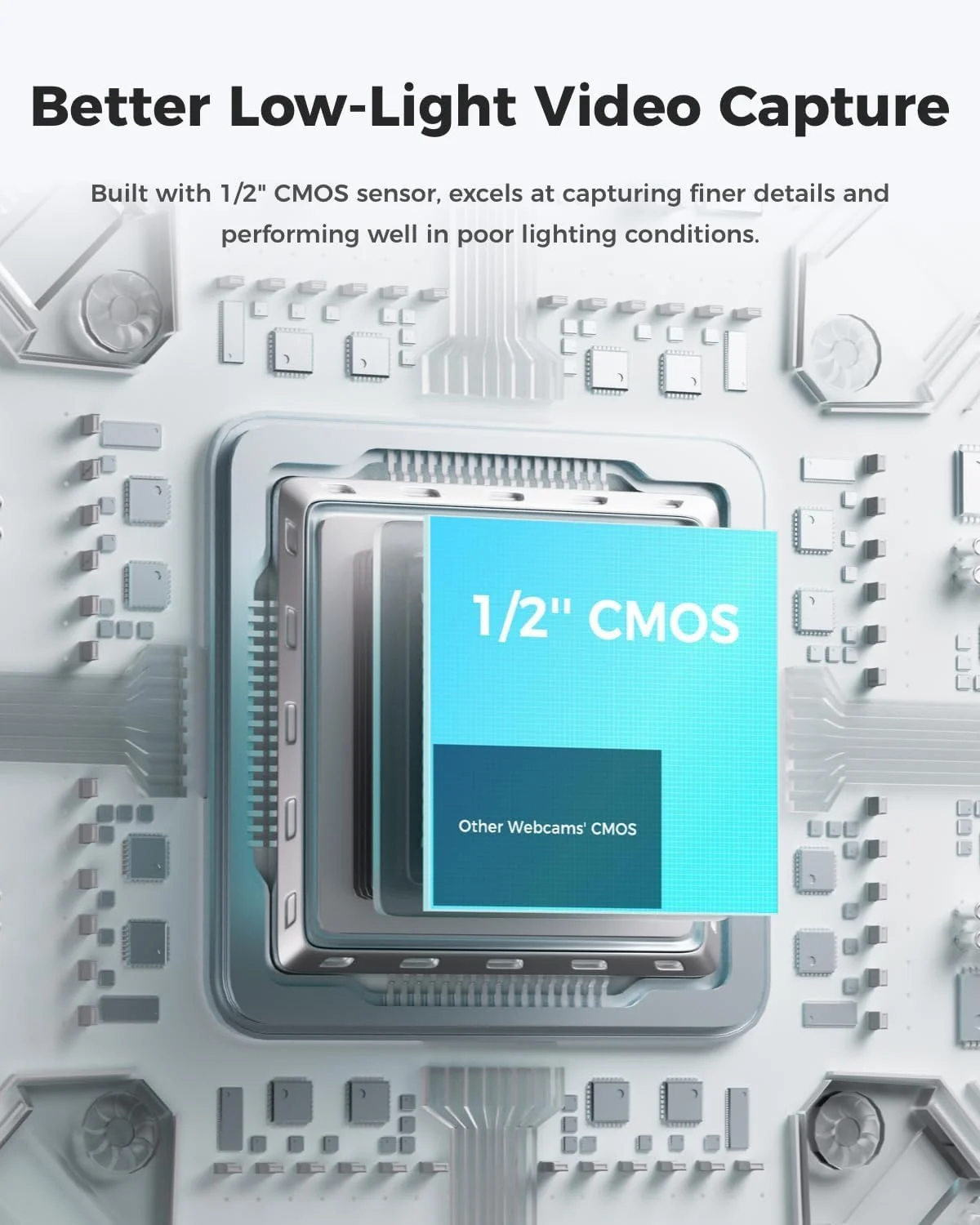 وب‌کم استریمینگ OBSBOT Meet 2 Ultra HD 4K، 1080p با سرعت 60 فریم بر ثانیه، دوربین کنفرانس ویدیویی با برش خودکار تصویر هوش مصنوعی، USB-C، میکروفون‌های دوگانه کاهش نویز، سازگار با Microsoft Teams/Zoom، خاکستری