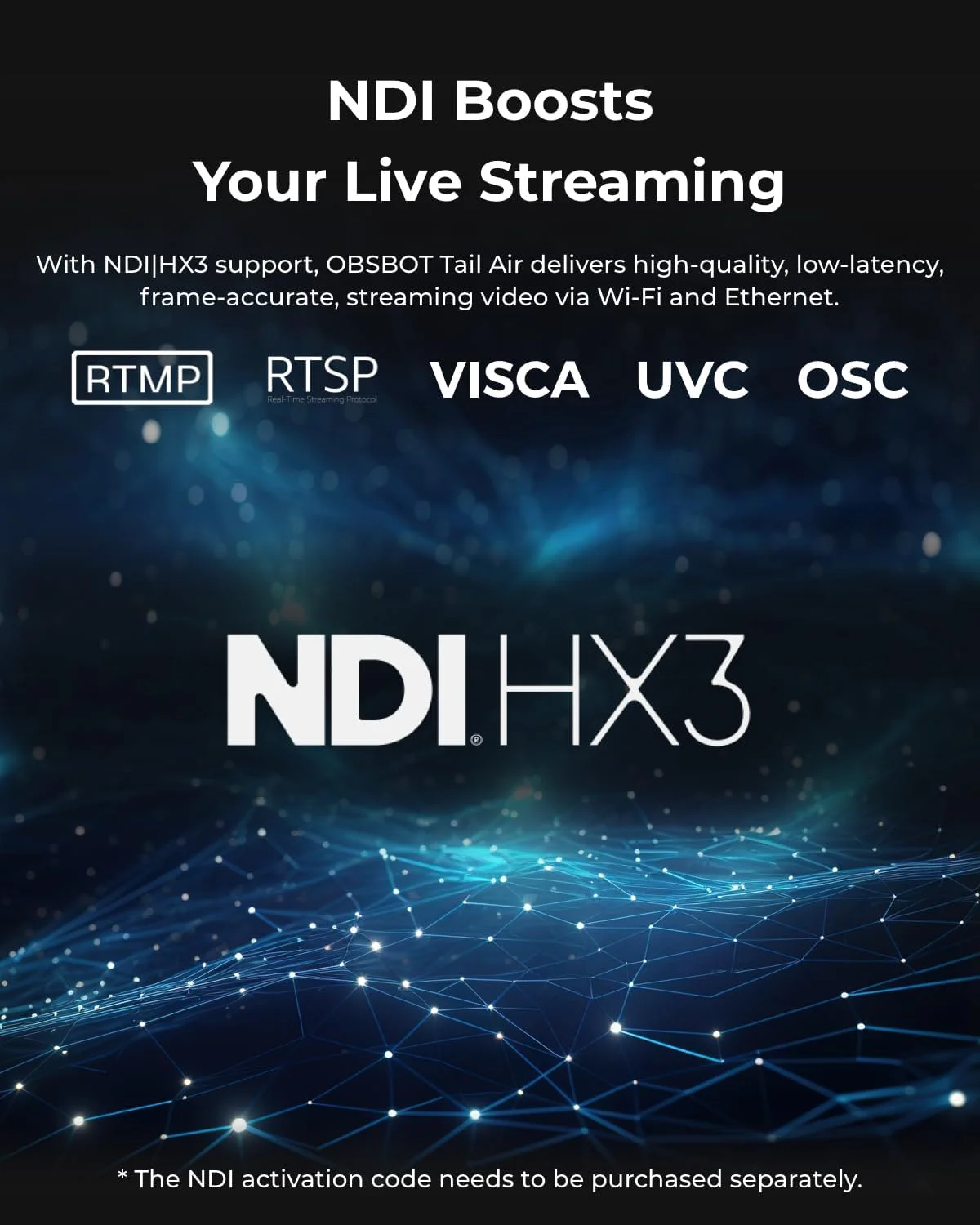 مجموعه OBSBOT Tail Air با کنترل از راه دور، دوربین PTZ با ردیابی هوش مصنوعی و پشتیبانی از NDI، برنامه هوشمند، HDMI/USB-C/WiFi، دوربین فیلمبرداری برای پخش زنده، کلیسا و غیره. مجموعه OBSBOT Tail Air با کنترل از راه دور، دوربین PTZ با ردیابی هوش مصنوعی و پشتیبانی از NDI، برنامه هوشمند، HDMI/USB-C/WiFi، دوربین فیلمبرداری برای پخش زنده، کلیسا و غیره.