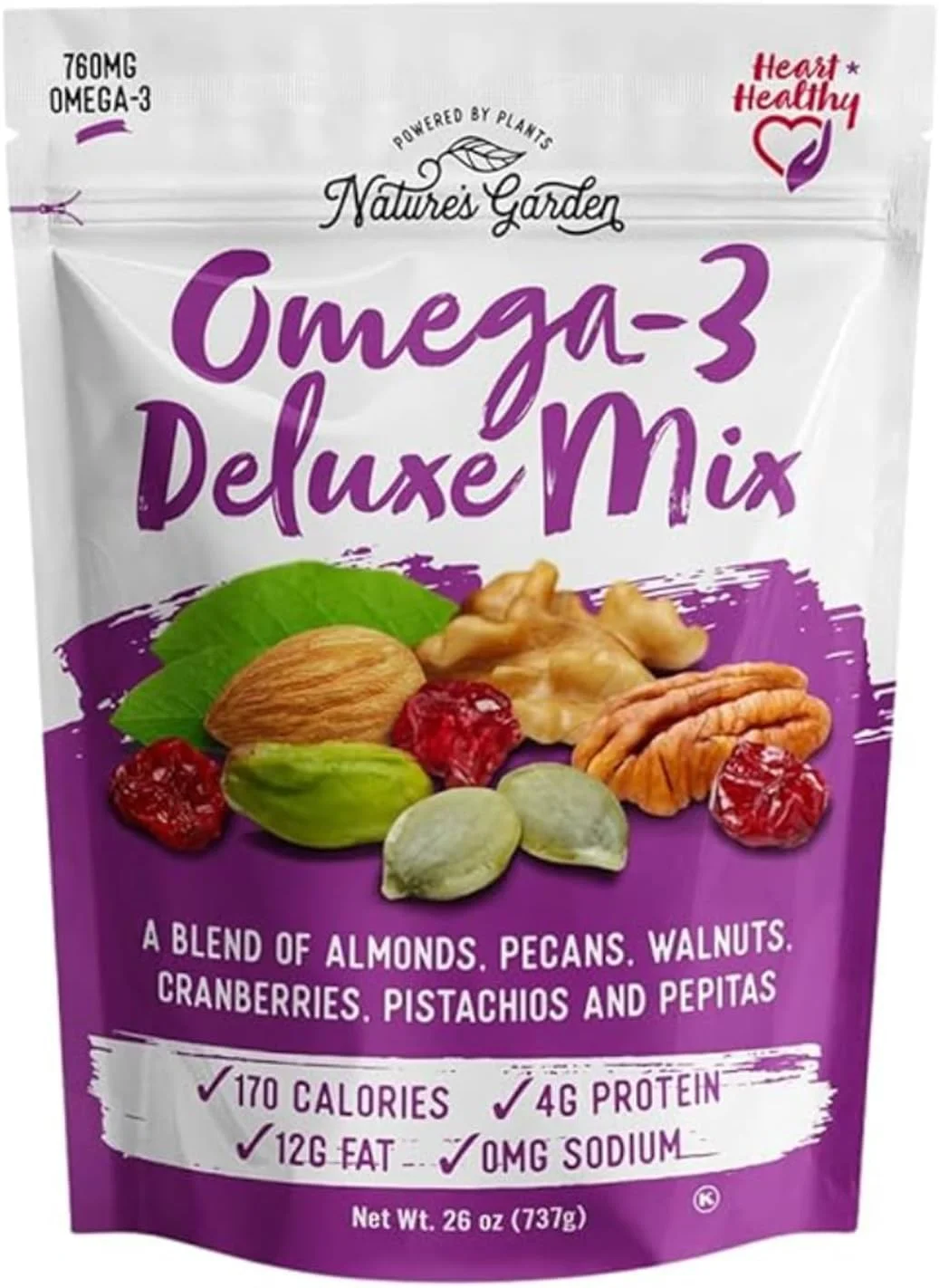 مخلوط آجیل ممتاز امگا 3 Nature's Garden (737 گرم) مخلوط آجیل ممتاز امگا 3 Nature's Garden (737 گرم)