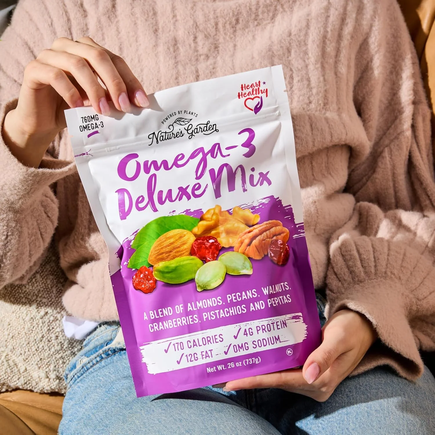 مخلوط آجیل ممتاز امگا 3 Nature's Garden (737 گرم) مخلوط آجیل ممتاز امگا 3 Nature's Garden (737 گرم)