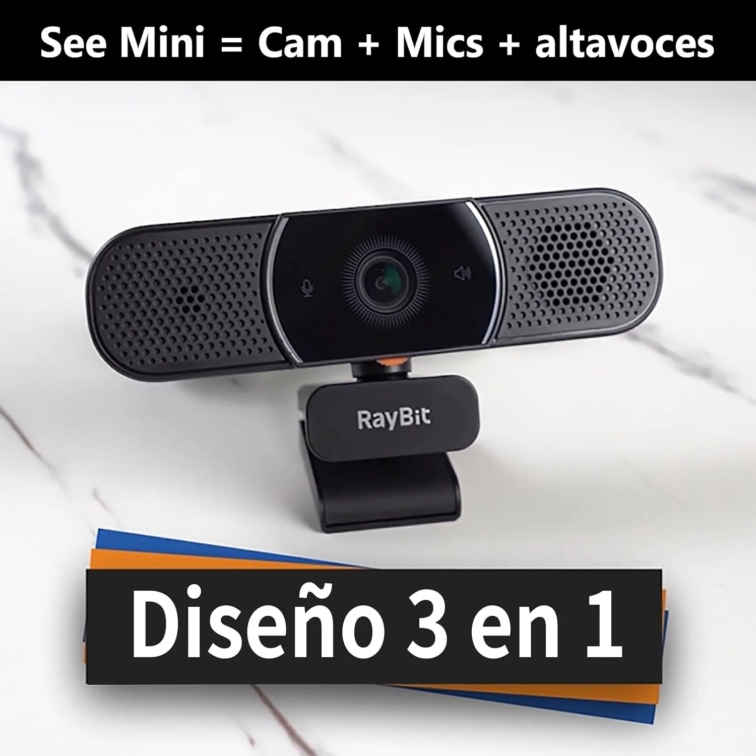 وبکم 3 در 1 RayBit - وبکم 2K HD با میکروفون، بلندگو و پوشش، صدای استریو شفاف و جبران نوردهی و فوکوس خودکار، دوربین وب USB برای کامپیوتر رومیزی/رایانه شخصی/لپتاپ/زوم/اسکایپ/تیمز وبکم 3 در 1 RayBit - وبکم 2K HD با میکروفون، بلندگو و پوشش، صدای استریو شفاف و جبران نوردهی و فوکوس خودکار، دوربین وب USB برای کامپیوتر رومیزی/رایانه شخصی/لپتاپ/زوم/اسکایپ/تیمز