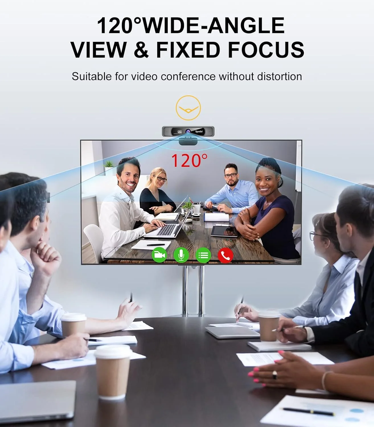 وب کم 4K UHD اسپدال با میکروفون های دوگانه داخلی با قابلیت کاهش نویز هوش مصنوعی، وب کم با زاویه دید عریض 120 درجه با قابلیت زوم با کنترل از راه دور و نرم افزار برای کنفرانس/استریم/آموزش آنلاین/تماس ویدیویی وب کم 4K UHD اسپدال با میکروفون های دوگانه داخلی با قابلیت کاهش نویز هوش مصنوعی، وب کم با زاویه دید عریض 120 درجه با قابلیت زوم با کنترل از راه دور و نرم افزار برای کنفرانس/استریم/آموزش آنلاین/تماس ویدیویی