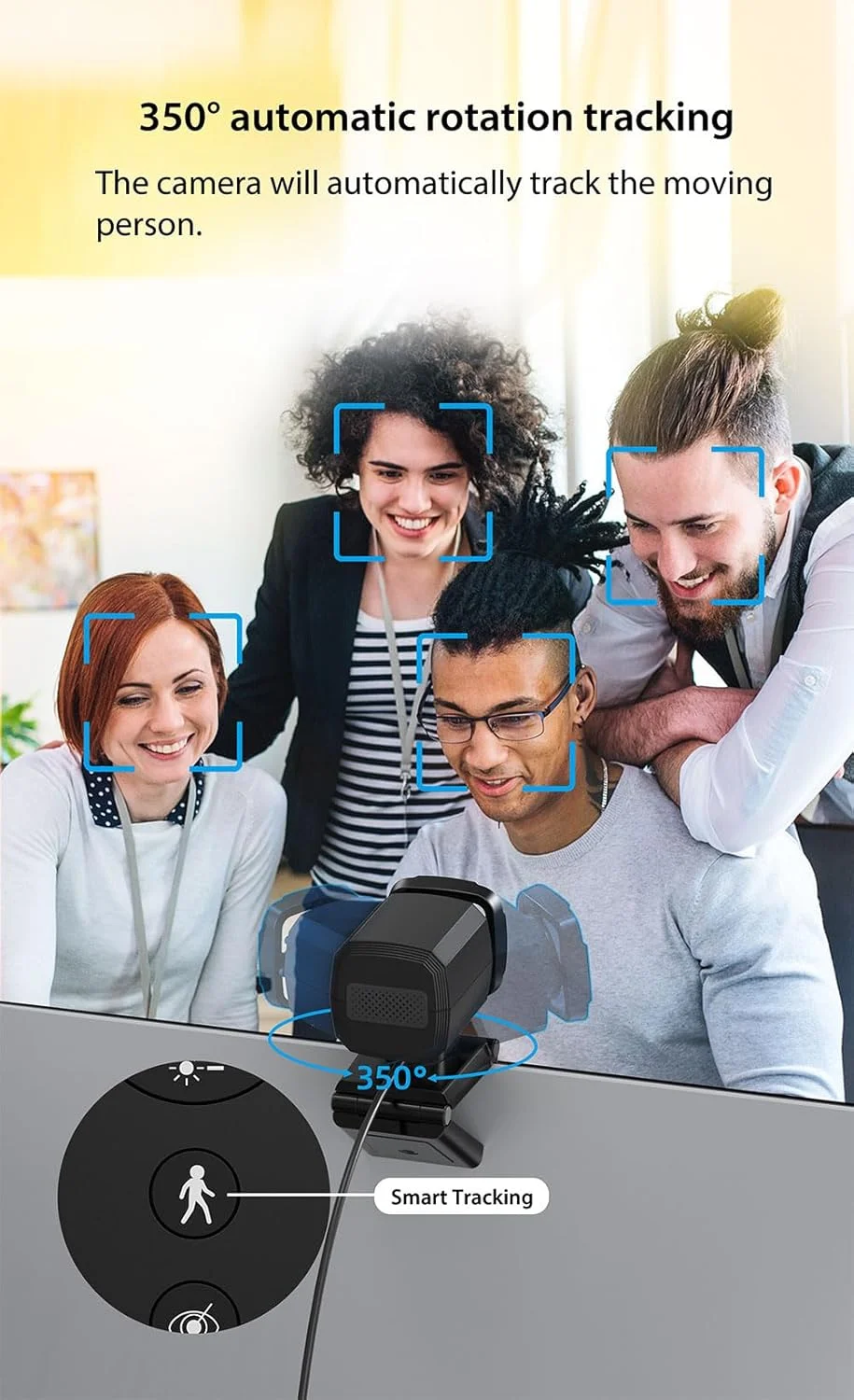 وب کم برای کامپیوتر، ردیابی خودکار هوش مصنوعی، کنترل از راه دور، میکروفون های دوگانه حذف نویز، تماس های ویدیویی Full HD 1080P، زاویه دید 73 درجه، شاتر حفظ حریم خصوصی، اتصال USB و استفاده آسان، تصحیح نور کم وب کم برای کامپیوتر، ردیابی خودکار هوش مصنوعی، کنترل از راه دور، میکروفون های دوگانه حذف نویز، تماس های ویدیویی Full HD 1080P، زاویه دید 73 درجه، شاتر حفظ حریم خصوصی، اتصال USB و استفاده آسان، تصحیح نور کم