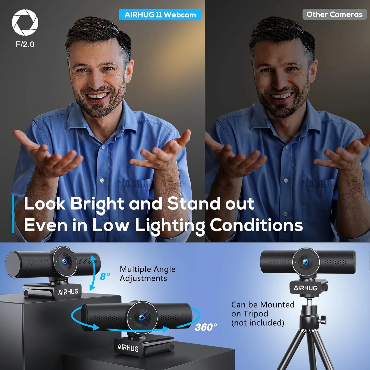 وب کم THZGAIXM با میکروفون های حذف نویز، وب کم USB برای کامپیوتر و لپ تاپ، اتصال و پخش، وب کم با پوشش حریم خصوصی، زاویه دید عریض 71 درجه، برای استریم و کنفرانس وب کم THZGAIXM با میکروفون های حذف نویز، وب کم USB برای کامپیوتر و لپ تاپ، اتصال و پخش، وب کم با پوشش حریم خصوصی، زاویه دید عریض 71 درجه، برای استریم و کنفرانس