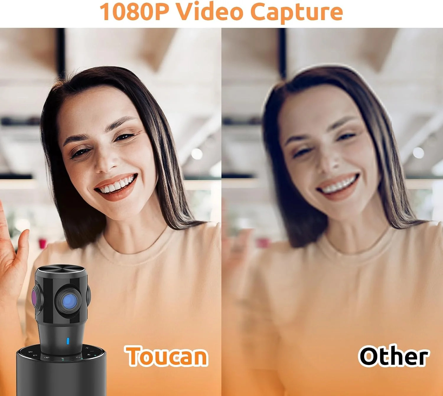 دوربین کنفرانس ویدیویی 360 درجه TOUCAN، وب کم 1080p HD با 4 میکروفون حذف نویز، بلندگو، ردیابی هوش مصنوعی، سازگار با Zoom، Google Voice، Microsoft Teams و غیره، برای PC/Mac/تبلت دوربین کنفرانس ویدیویی 360 درجه TOUCAN، وب کم 1080p HD با 4 میکروفون حذف نویز، بلندگو، ردیابی هوش مصنوعی، سازگار با Zoom، Google Voice، Microsoft Teams و غیره، برای PC/Mac/تبلت
