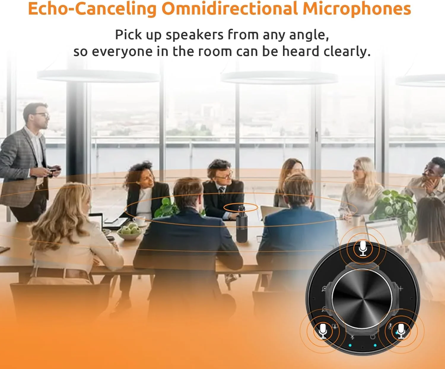 دوربین کنفرانس ویدیویی 360 درجه TOUCAN، وب کم 1080p HD با 4 میکروفون حذف نویز، بلندگو، ردیابی هوش مصنوعی، سازگار با Zoom، Google Voice، Microsoft Teams و غیره، برای PC/Mac/تبلت دوربین کنفرانس ویدیویی 360 درجه TOUCAN، وب کم 1080p HD با 4 میکروفون حذف نویز، بلندگو، ردیابی هوش مصنوعی، سازگار با Zoom، Google Voice، Microsoft Teams و غیره، برای PC/Mac/تبلت