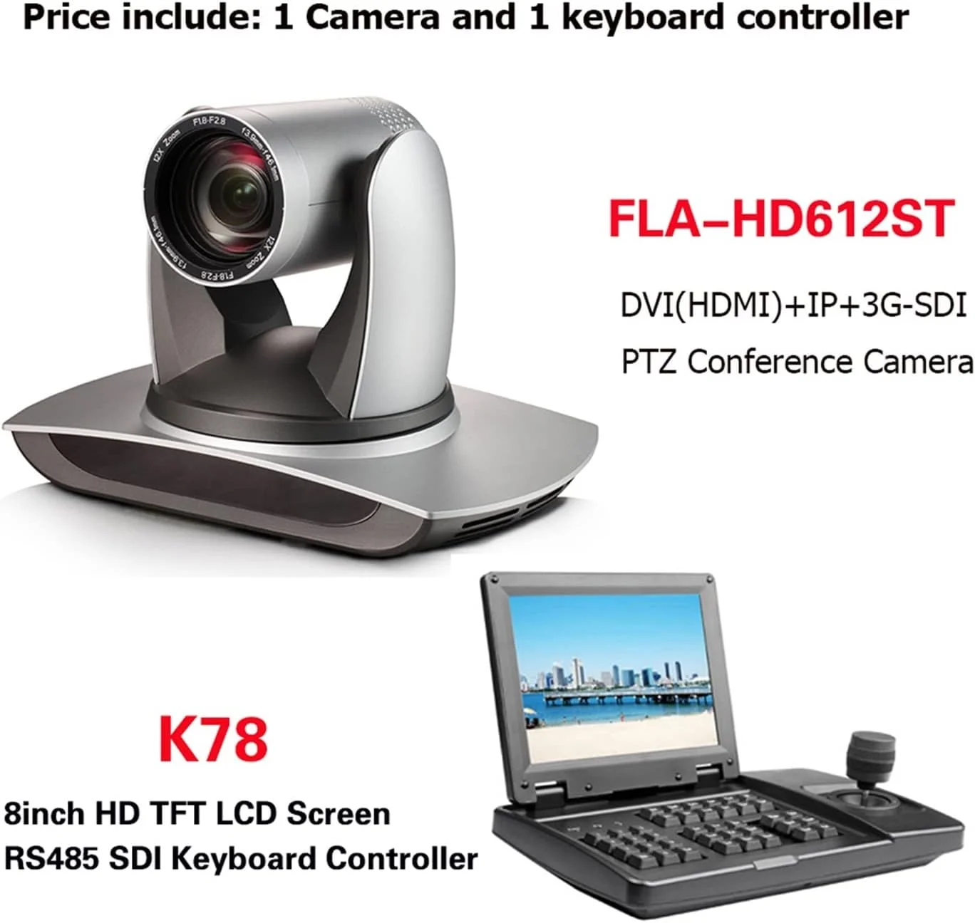 کیت تجهیزات کنفرانس وب کم VBVKVM با زوم 12X PTZ، پخش DVI SDI IP با LCD 8 اینچی، کنترلر PTZ RS232 RS485، کامپیوتر کیت تجهیزات کنفرانس وب کم VBVKVM با زوم 12X PTZ، پخش DVI SDI IP با LCD 8 اینچی، کنترلر PTZ RS232 RS485، کامپیوتر