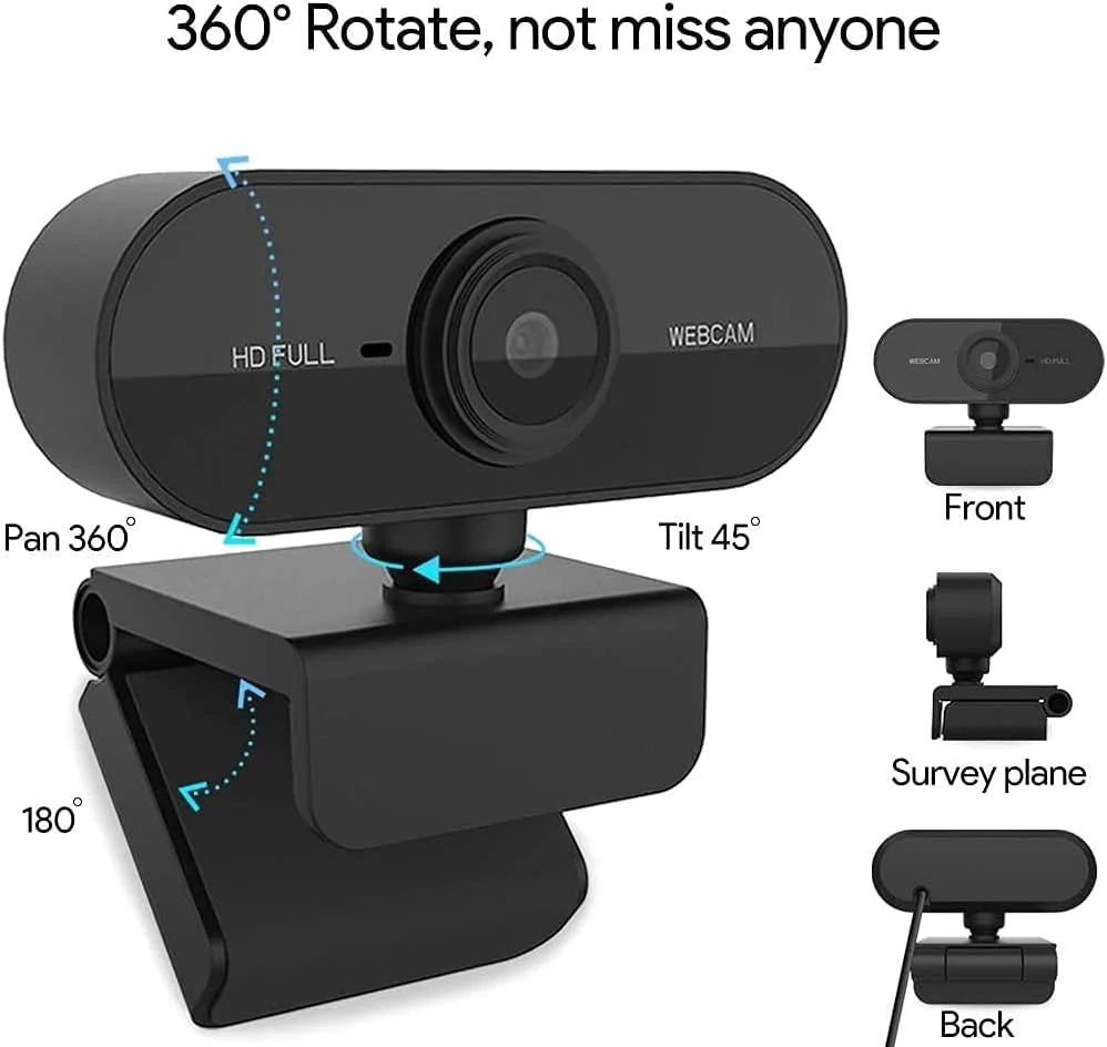 وب کم AUSHA® Full HD، وب کم کامپیوتر USB با میکروفون، وب کم ویدیویی Full HD برای لپ تاپ و کامپیوتر، وب کم استریمینگ حرفه ای با زاویه دید عریض 110 درجه برای ضبط، تماس، کنفرانس، بازی وب کم AUSHA® Full HD، وب کم کامپیوتر USB با میکروفون، وب کم ویدیویی Full HD برای لپ تاپ و کامپیوتر، وب کم استریمینگ حرفه ای با زاویه دید عریض 110 درجه برای ضبط، تماس، کنفرانس، بازی