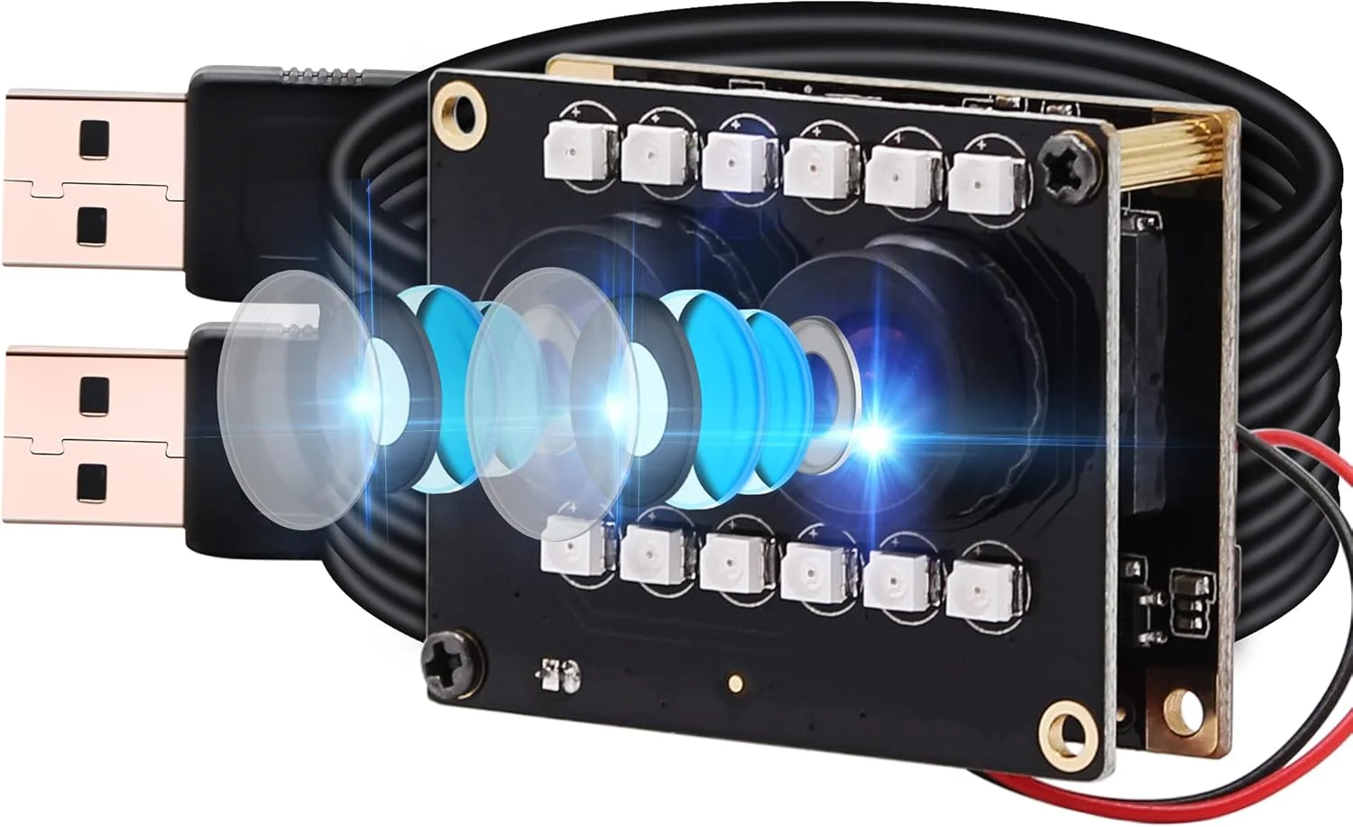 وبکم USB ماژول دوربین دوگانه لنز، ماژول وبکم دو لنز WDR، ماژول وبکم 2 مگاپیکسلی FHD 1080P با سنسور AR0230، وبکم روز و شب با 12 عدد چراغ LED IR، ماژول دوربین وب با زاویه 90 درجه برای اکثر سیستمعاملها وبکم USB ماژول دوربین دوگانه لنز، ماژول وبکم دو لنز WDR، ماژول وبکم 2 مگاپیکسلی FHD 1080P با سنسور AR0230، وبکم روز و شب با 12 عدد چراغ LED IR، ماژول دوربین وب با زاویه 90 درجه برای اکثر سیستمعاملها