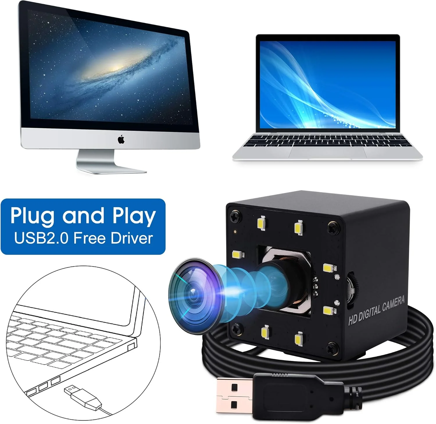 وبکم USB 4K با فوکوس خودکار و صدا، لنز زاویه باز 100 درجه بدون اعوجاج، وب کم 2160p، دوربین IMX415 نظارت تصویری روز و شب با LED سفید، دوربین 4K Raspberry Pi وبکم USB 4K با فوکوس خودکار و صدا، لنز زاویه باز 100 درجه بدون اعوجاج، وب کم 2160p، دوربین IMX415 نظارت تصویری روز و شب با LED سفید، دوربین 4K Raspberry Pi