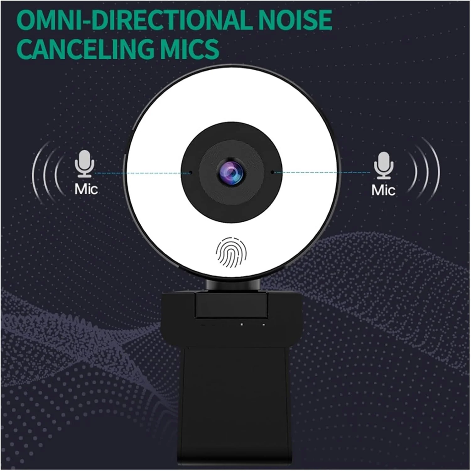 وب کم، دوربین وب FHD 1080P با فوکوس ثابت، پخش زنده با نور حلقه ای دوتایی 30 فریم در ثانیه USB، سه پایه دوربین وب برای کامپیوتر رومیزی و لپ تاپ برای کنفرانس