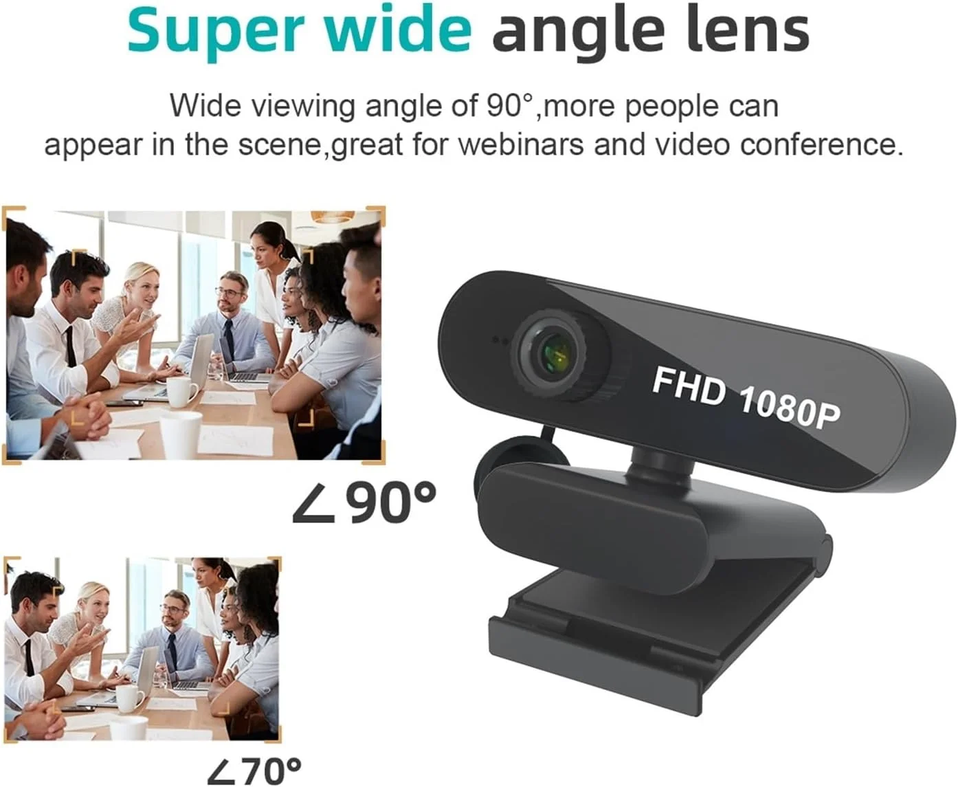 وب کم USB 1080P با زاویه دید گسترده و کاهش نویز برای لپ تاپ، کنفرانس آنلاین ویدئویی، مطالعه زنده و پخش وب کم USB 1080P با زاویه دید گسترده و کاهش نویز برای لپ تاپ، کنفرانس آنلاین ویدئویی، مطالعه زنده و پخش
