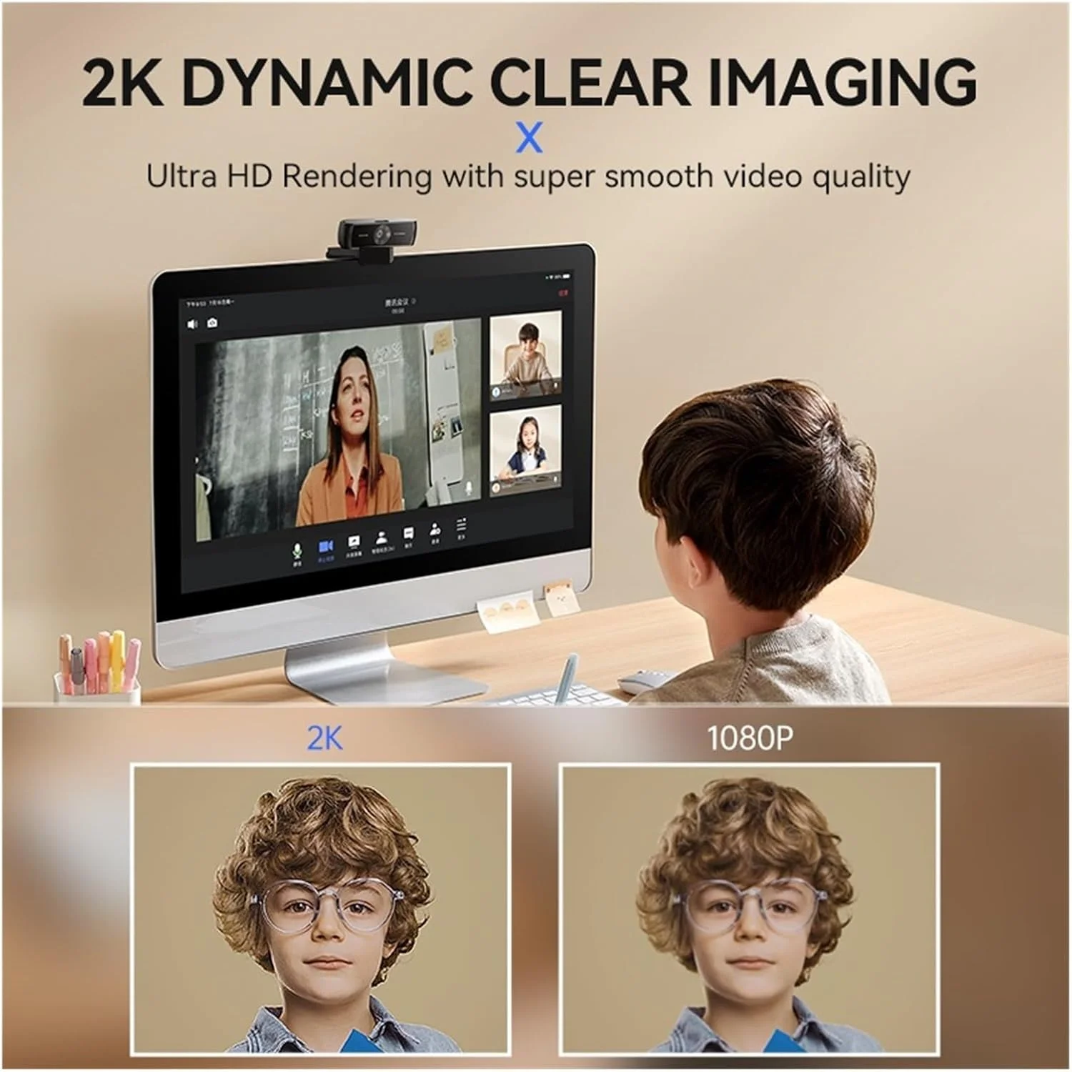 وب کم، وب کم HDR 2K وب کم تجاری کامپیوتر دوربین فوکوس خودکار 1080P 60 فریم در ثانیه با میکروفون های حذف نویز دوگانه برای کنفرانس های ویدئویی وب کم، وب کم HDR 2K وب کم تجاری کامپیوتر دوربین فوکوس خودکار 1080P 60 فریم در ثانیه با میکروفون های حذف نویز دوگانه برای کنفرانس های ویدئویی