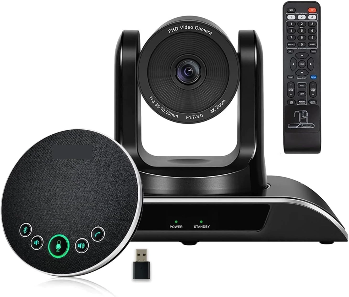 وب کم، دوربین کنفرانس ویدیویی USB با زوم اپتیکال 3X دوربین وب کم HD 1080P با زاویه دید گسترده برای پخش زنده جلسات (زوم 3x USB و میکروفون)