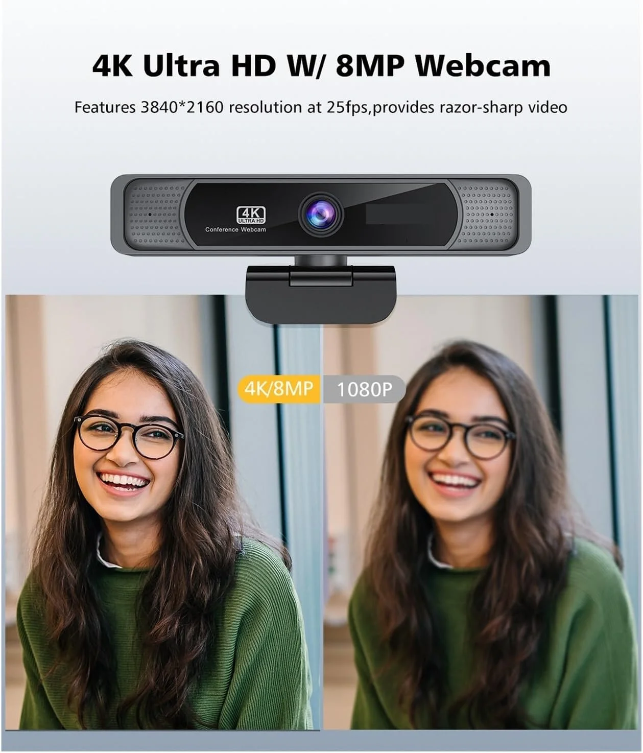 وب کم، وب کم 4K با کیفیت بالا، وب کم با زاویه دید عریض 120 درجه با میکروفون و وب کم کنترل از راه دور برای پخش زنده برای رایانه شخصی وب کم، وب کم 4K با کیفیت بالا، وب کم با زاویه دید عریض 120 درجه با میکروفون و وب کم کنترل از راه دور برای پخش زنده برای رایانه شخصی