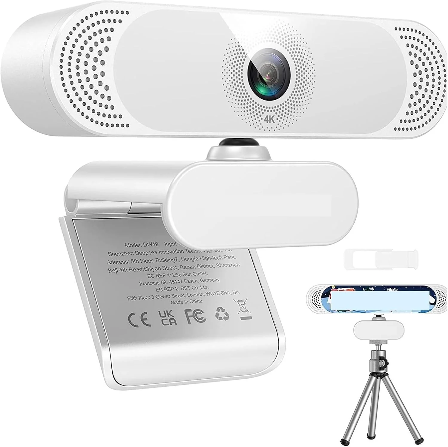 وب کم، دوربین وب 4K برای کامپیوتر شخصی و دوربین وب با میکروفون حذف نویز/درپوش حریم خصوصی/دوربین وب USB سه پایه برای میز کامپیوتر وب کم، دوربین وب 4K برای کامپیوتر شخصی و دوربین وب با میکروفون حذف نویز/درپوش حریم خصوصی/دوربین وب USB سه پایه برای میز کامپیوتر