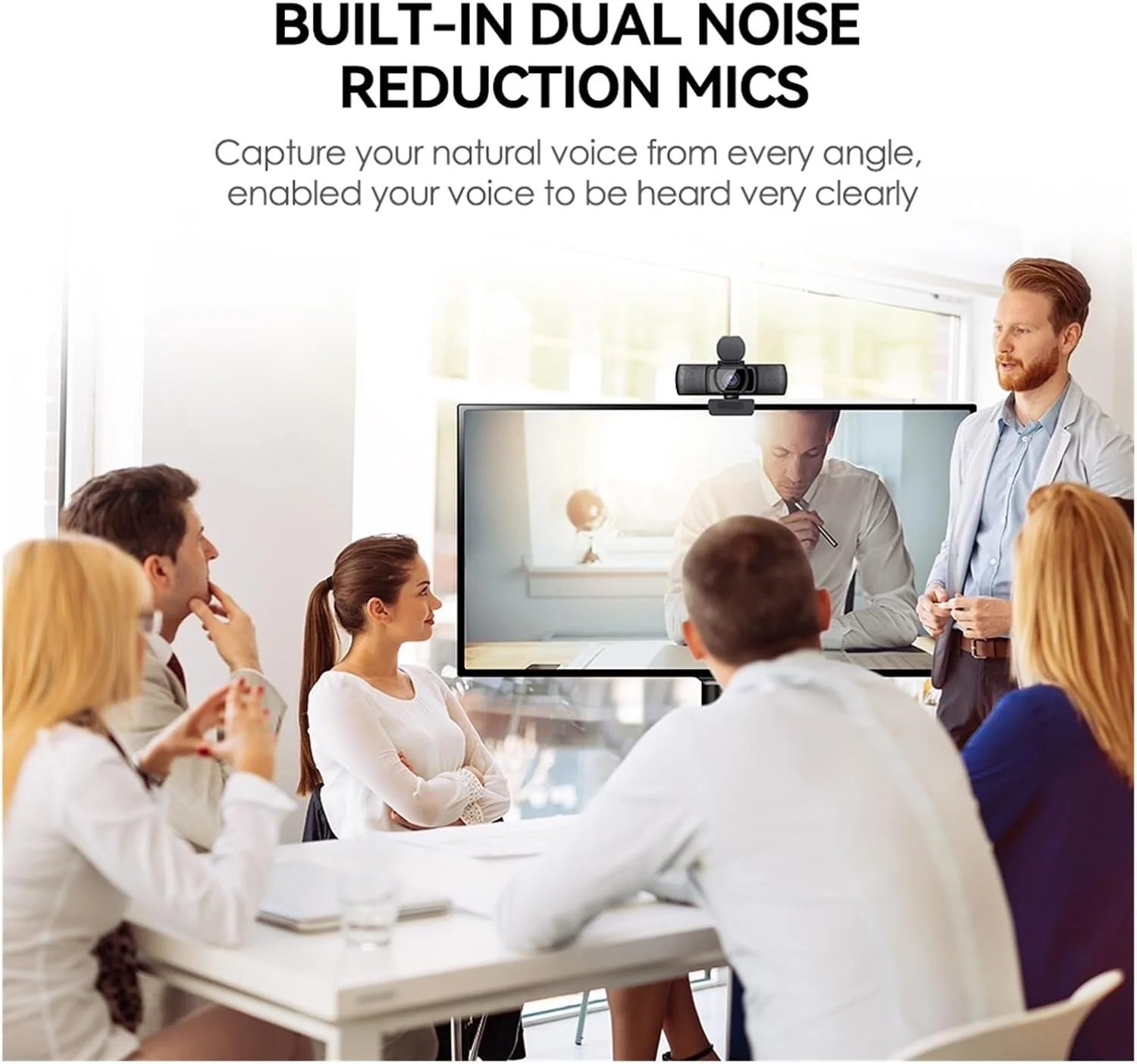 وب کم، دوربین وب UHD 4K با فوکوس خودکار، دوربین وب با پوشش حریم خصوصی، دوربین وب تجاری با زاویه 90 درجه با میکروفون های دوگانه کاهش نویز برای کنفرانس، پخش زنده و ضبط