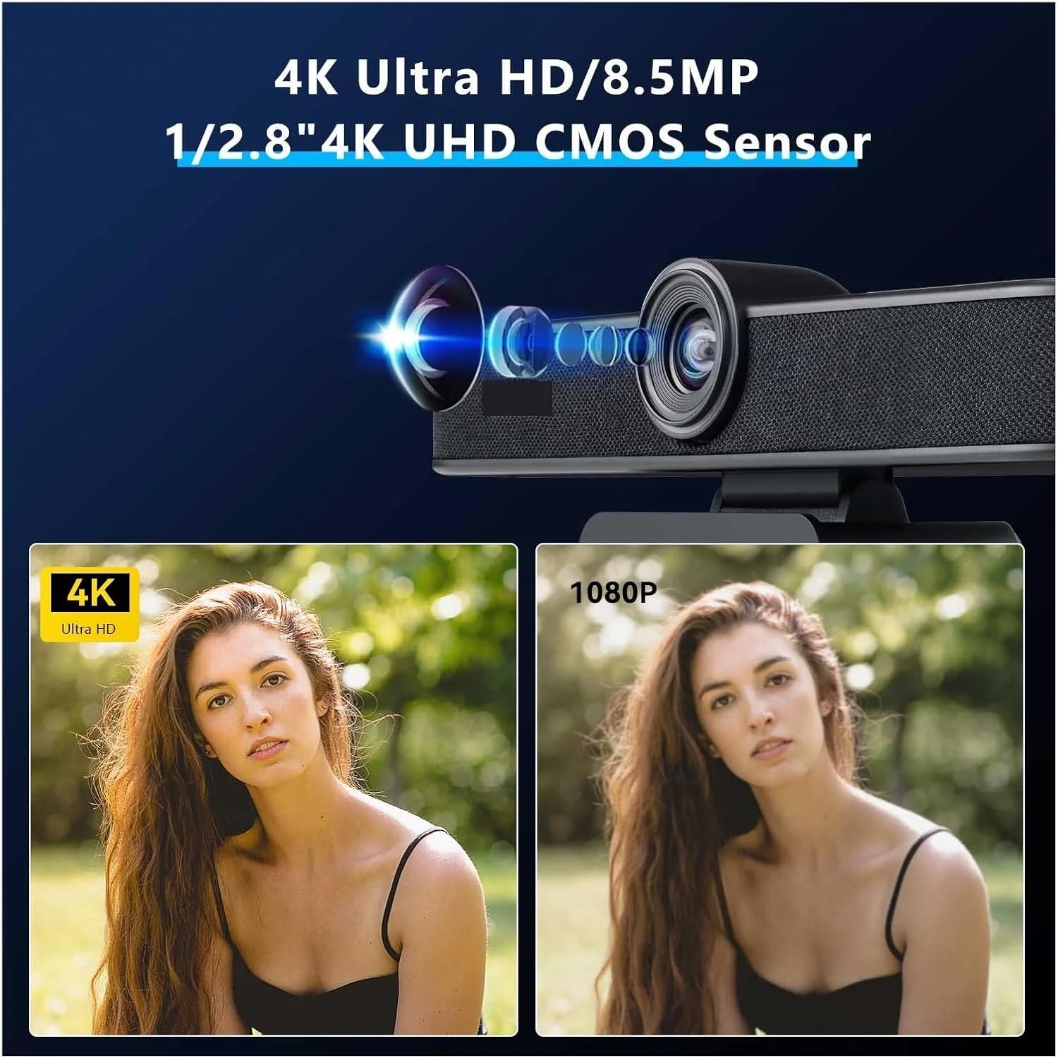 وب کم، دوربین وب 4K 8 مگاپیکسلی EPTZ با دوربین وب USB برای کامپیوتر شخصی با قاب خودکار با میکروفون و بلندگو، زوم دیجیتال 5X EPTZ، دوربین وب 120 درجه FOV (بلندگوی میکروفون 4K) وب کم، دوربین وب 4K 8 مگاپیکسلی EPTZ با دوربین وب USB برای کامپیوتر شخصی با قاب خودکار با میکروفون و بلندگو، زوم دیجیتال 5X EPTZ، دوربین وب 120 درجه FOV (بلندگوی میکروفون 4K)