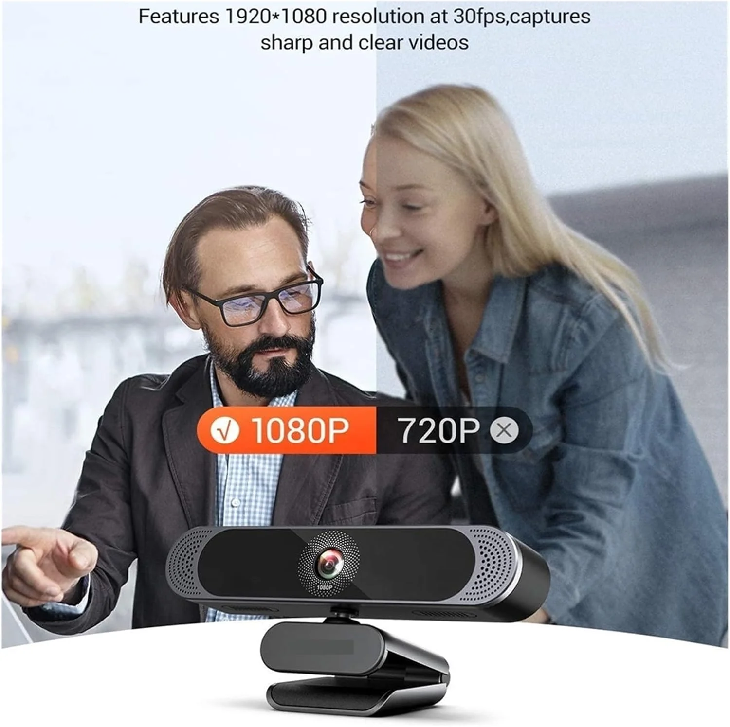 وب کم، میکروفون حذف نویز وب کم با کیفیت بالا 1080 پیکسل / پوشش حریم خصوصی / اتصال سه پایه و وب کم USB برای جلسات ویدیویی وب کم، میکروفون حذف نویز وب کم با کیفیت بالا 1080 پیکسل / پوشش حریم خصوصی / اتصال سه پایه و وب کم USB برای جلسات ویدیویی