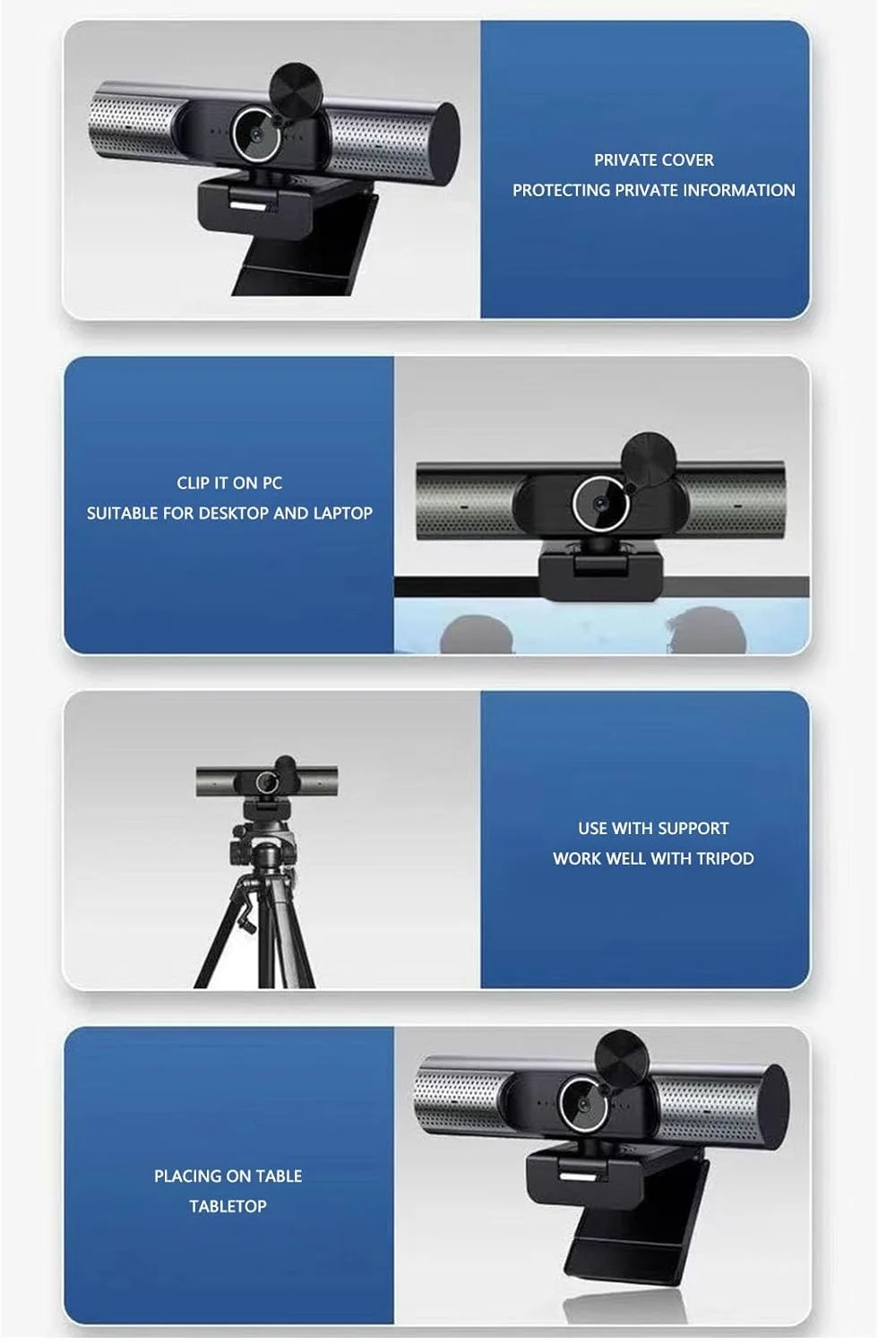 وبکم USB 2K با فوکوس خودکار، بلندگوی HiFi و میکروفون حذف نویز. دوربین کامپیوتر Plug and Play برای چت تصویری لپتاپ رومیزی، CMOS، 2560 X 1440 30fps وبکم USB 2K با فوکوس خودکار، بلندگوی HiFi و میکروفون حذف نویز. دوربین کامپیوتر Plug and Play برای چت تصویری لپتاپ رومیزی، CMOS، 2560 X 1440 30fps