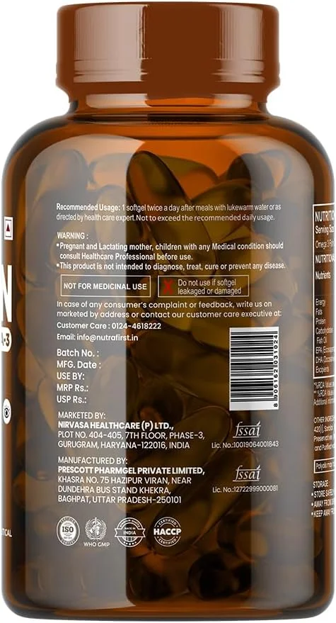 کپسول روغن ماهی سالمون نوترافرست با امگا 3 (1000 میلی گرم)، EPA (180 میلی گرم) و DHA (120 میلی گرم) برای قلب، مغز، چشم ها و مفاصل سالم - 60 سافت ژل | مکمل های روغن ماهی امگا 3 برای زنان و مردان، بسته 3 عددی کپسول روغن ماهی سالمون نوترافرست با امگا 3 (1000 میلی گرم)، EPA (180 میلی گرم) و DHA (120 میلی گرم) برای قلب، مغز، چشم ها و مفاصل سالم - 60 سافت ژل | مکمل های روغن ماهی امگا 3 برای زنان و مردان، بسته 3 عددی