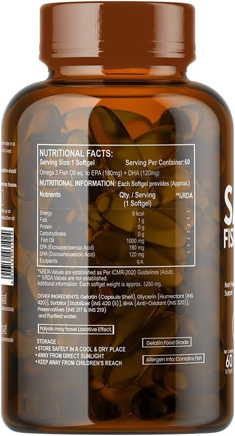 کپسول روغن ماهی سالمون نوترافرست با امگا 3 (1000 میلی گرم)، EPA (180 میلی گرم) و DHA (120 میلی گرم) برای قلب، مغز، چشم ها و مفاصل سالم - 60 سافت ژل | مکمل های روغن ماهی امگا 3 برای زنان و مردان، بسته 3 عددی کپسول روغن ماهی سالمون نوترافرست با امگا 3 (1000 میلی گرم)، EPA (180 میلی گرم) و DHA (120 میلی گرم) برای قلب، مغز، چشم ها و مفاصل سالم - 60 سافت ژل | مکمل های روغن ماهی امگا 3 برای زنان و مردان، بسته 3 عددی