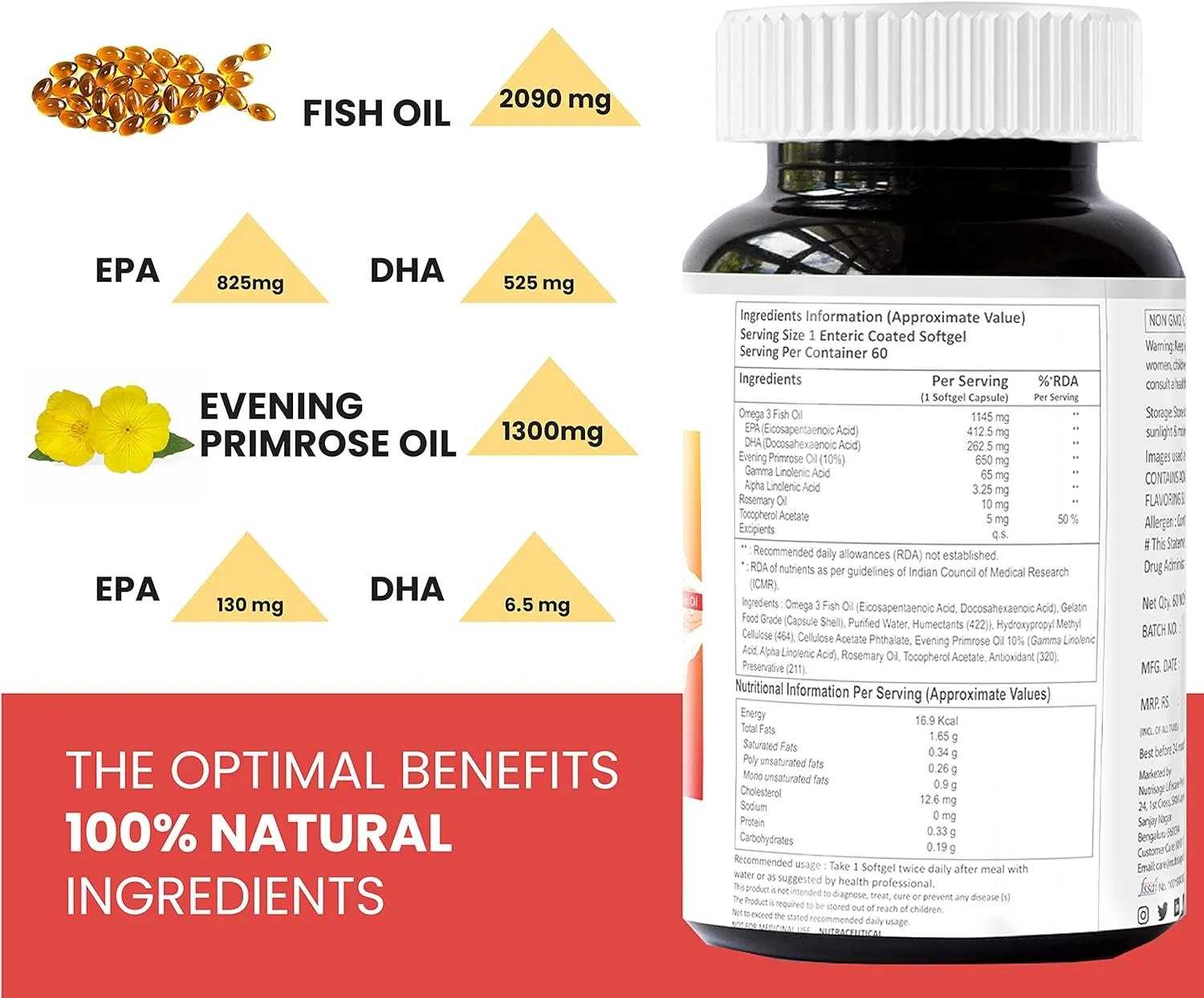 گلیشر دیلی الگانس امگا 3، 6، 9 - روغن ماهی 2090 میلی گرم و روغن گل پامچال 1300 میلی گرم و ویتامین ای برای سلامت قلب، مفاصل، پوست و مو - 60 سافت ژل با پوشش روده ای - بسته 1 عددی گلیشر دیلی الگانس امگا 3، 6، 9 - روغن ماهی 2090 میلی گرم و روغن گل پامچال 1300 میلی گرم و ویتامین ای برای سلامت قلب، مفاصل، پوست و مو - 60 سافت ژل با پوشش روده ای - بسته 1 عددی