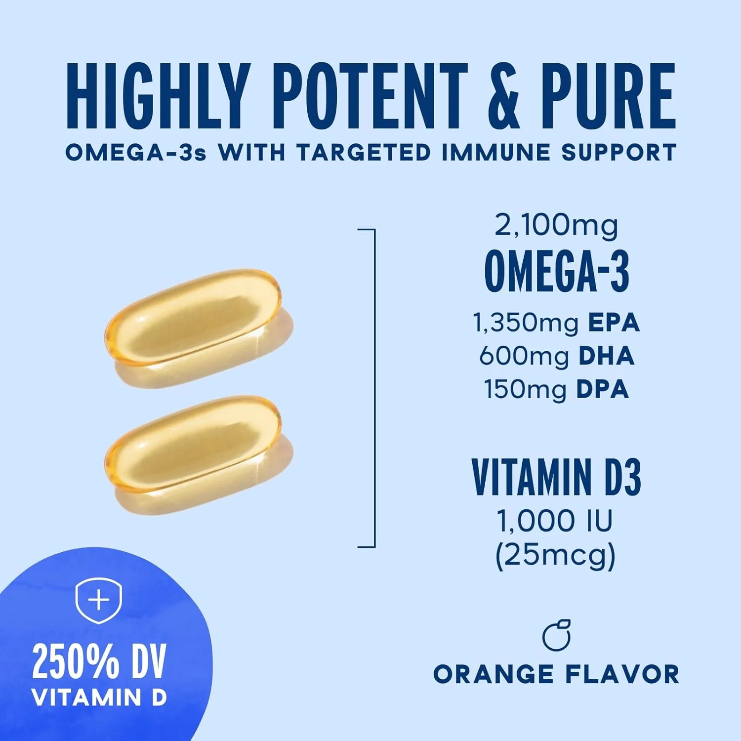 امگا 3 2100 پروفشنال اوشن بلو به همراه ویتامین D3 - 60 عدد - مکمل روغن ماهی با قدرت سه برابر و بدون طعم ماهی به همراه EPA، DHA، DPA و ویتامین D3 با قدرت بالا - صید شده از دریا - با طعم پرتقال (30 سروینگ) امگا 3 2100 پروفشنال اوشن بلو به همراه ویتامین D3 - 60 عدد - مکمل روغن ماهی با قدرت سه برابر و بدون طعم ماهی به همراه EPA، DHA، DPA و ویتامین D3 با قدرت بالا - صید شده از دریا - با طعم پرتقال (30 سروینگ)