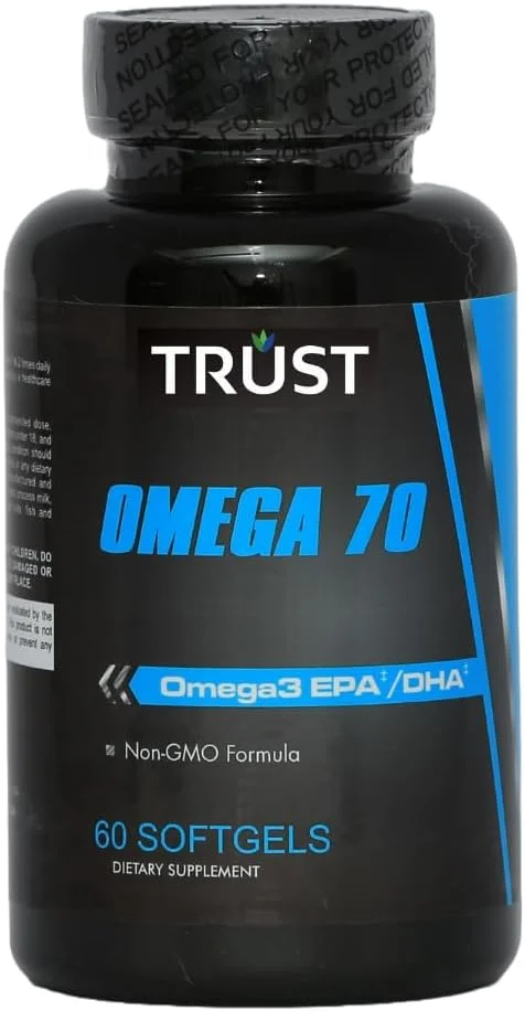 مکمل امگا 3 تراست امگا 70 EPA/DHA، 60 سافت ژل، فرمول غیر GMO مکمل امگا 3 تراست امگا 70 EPA/DHA، 60 سافت ژل، فرمول غیر GMO